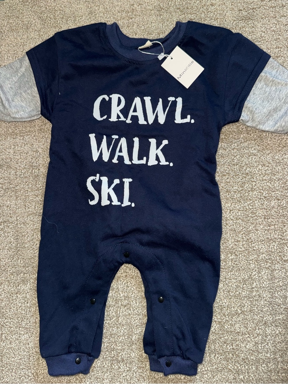 “Crawl, Walk, Ski” Baby One-Piece